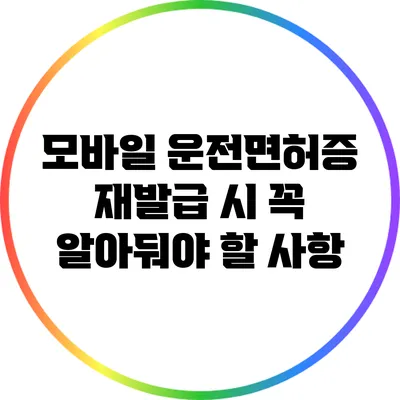 모바일 운전면허증 재발급 시 꼭 알아둬야 할 사항