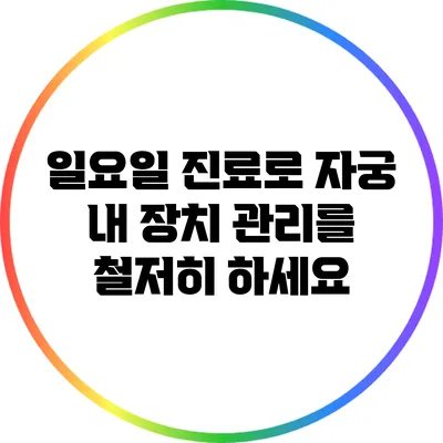 일요일 진료로 자궁 내 장치 관리를 철저히 하세요