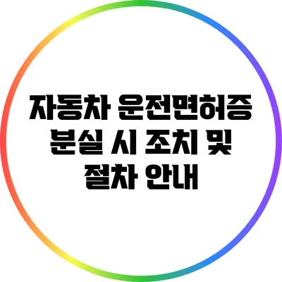 자동차 운전면허증 분실 시 조치 및 절차 안내