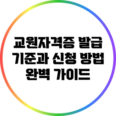 교원자격증 발급 기준과 신청 방법 완벽 가이드