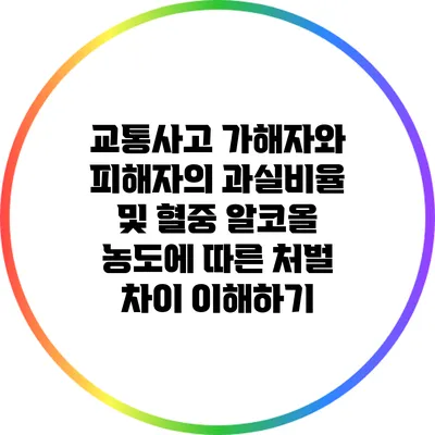 교통사고 가해자와 피해자의 과실비율 및 혈중 알코올 농도에 따른 처벌 차이 이해하기