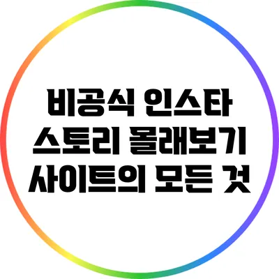 비공식 인스타 스토리 몰래보기 사이트의 모든 것