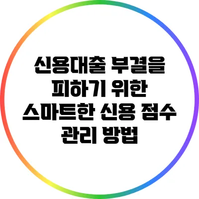 신용대출 부결을 피하기 위한 스마트한 신용 점수 관리 방법
