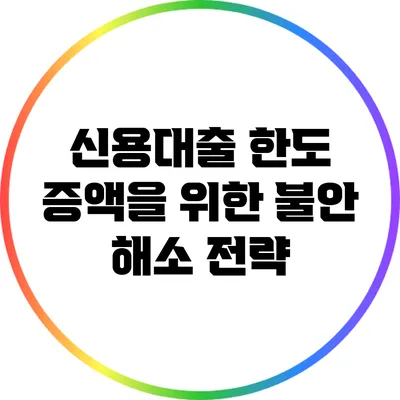 신용대출 한도 증액을 위한 불안 해소 전략