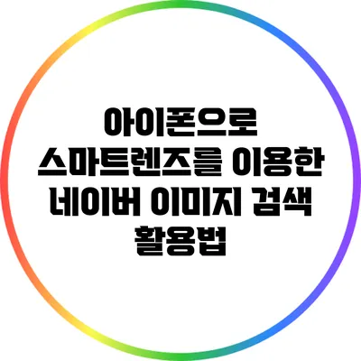 아이폰으로 스마트렌즈를 이용한 네이버 이미지 검색 활용법
