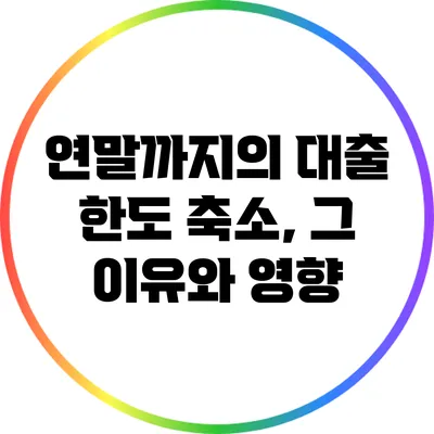 연말까지의 대출 한도 축소, 그 이유와 영향
