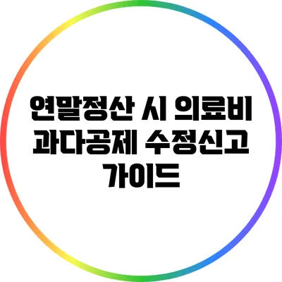 연말정산 시 의료비 과다공제 수정신고 가이드