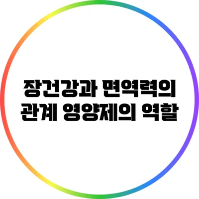 장건강과 면역력의 관계: 영양제의 역할