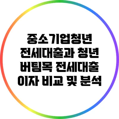 중소기업청년 전세대출과 청년 버팀목 전세대출 이자 비교 및 분석
