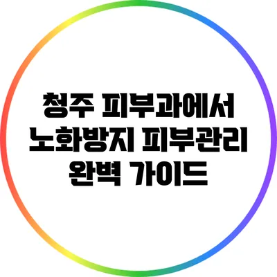 청주 피부과에서 노화방지 피부관리 완벽 가이드
