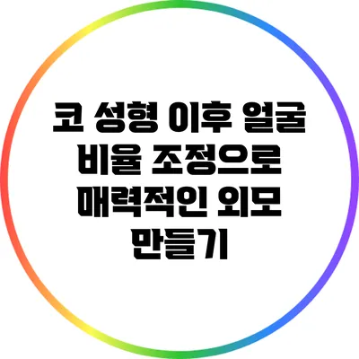 코 성형 이후 얼굴 비율 조정으로 매력적인 외모 만들기