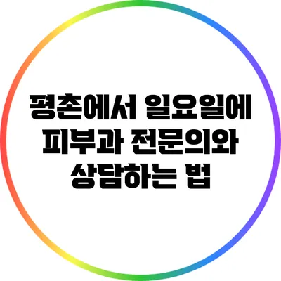 평촌에서 일요일에 피부과 전문의와 상담하는 법