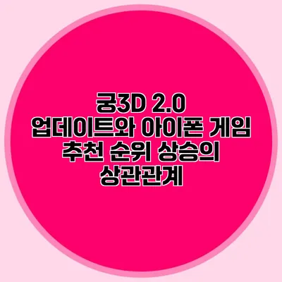 궁3D 2.0 업데이트와 아이폰 게임 추천 순위 상승의 상관관계