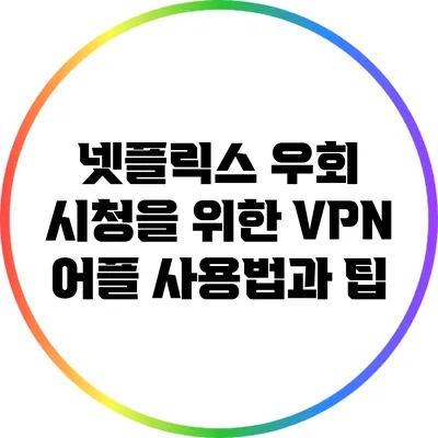 넷플릭스 우회 시청을 위한 VPN 어플 사용법과 팁