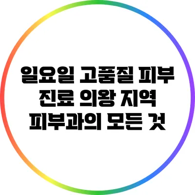 일요일 고품질 피부 진료: 의왕 지역 피부과의 모든 것