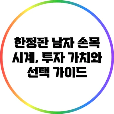 한정판 남자 손목 시계, 투자 가치와 선택 가이드