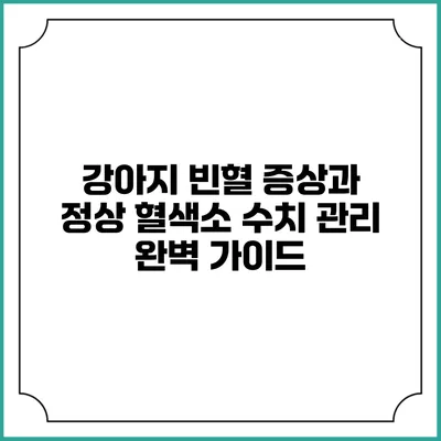 강아지 빈혈 증상과 정상 혈색소 수치 관리 완벽 가이드
