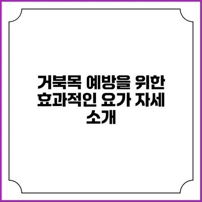 거북목 예방을 위한 효과적인 요가 자세 소개
