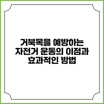 거북목을 예방하는 자전거 운동의 이점과 효과적인 방법