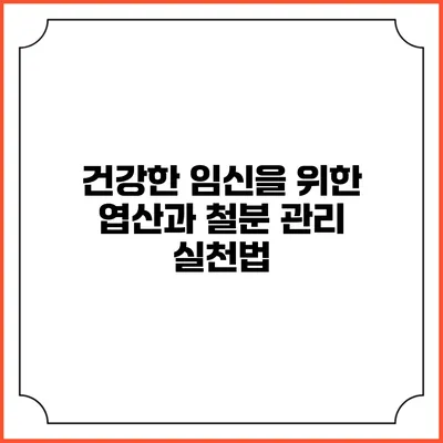 건강한 임신을 위한 엽산과 철분 관리 실천법