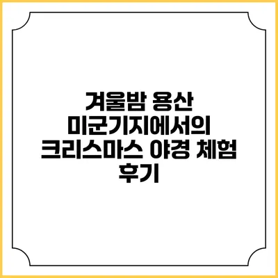 겨울밤 용산 미군기지에서의 크리스마스 야경 체험 후기