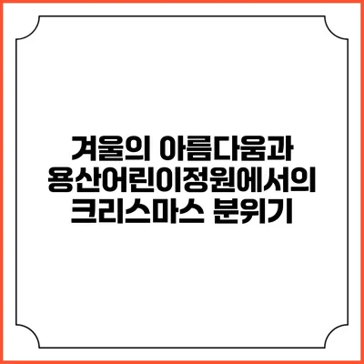 겨울의 아름다움과 용산어린이정원에서의 크리스마스 분위기