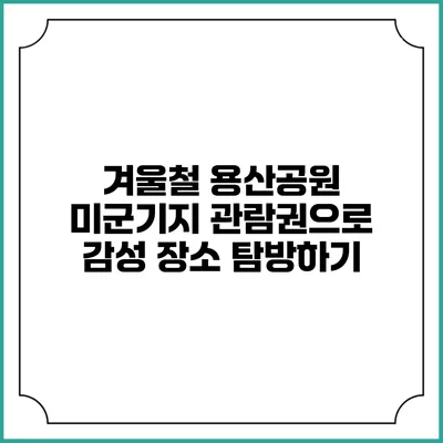 겨울철 용산공원 미군기지 관람권으로 감성 장소 탐방하기
