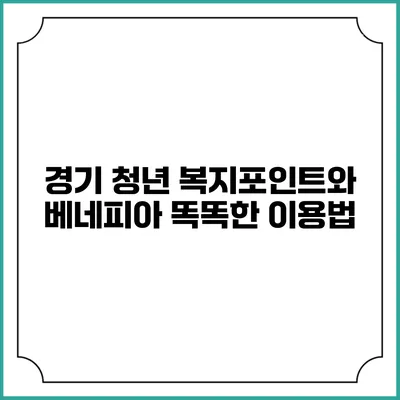 경기 청년 복지포인트와 베네피아: 똑똑한 이용법