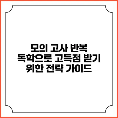 모의 고사 반복 독학으로 고득점 받기 위한 전략 가이드