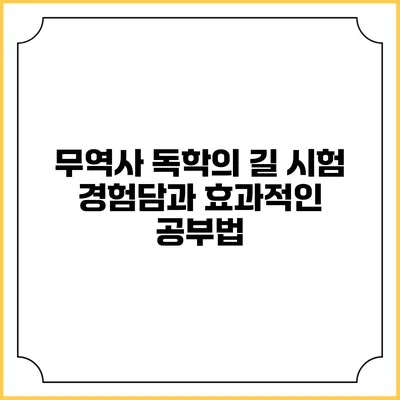 무역사 독학의 길: 시험 경험담과 효과적인 공부법
