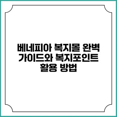 베네피아 복지몰 완벽 가이드와 복지포인트 활용 방법