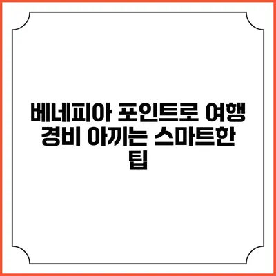 베네피아 포인트로 여행 경비 아끼는 스마트한 팁