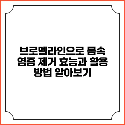 브로멜라인으로 몸속 염증 제거: 효능과 활용 방법 알아보기