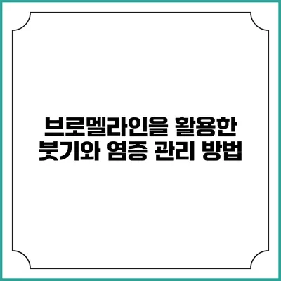 브로멜라인을 활용한 붓기와 염증 관리 방법