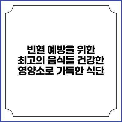 빈혈 예방을 위한 최고의 음식들: 건강한 영양소로 가득한 식단