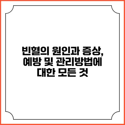 빈혈의 원인과 증상, 예방 및 관리방법에 대한 모든 것