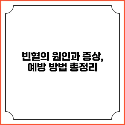 빈혈의 원인과 증상, 예방 방법 총정리