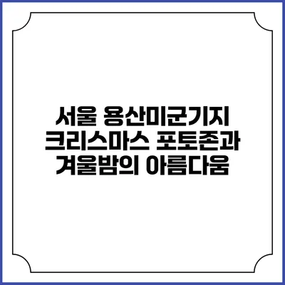 서울 용산미군기지 크리스마스 포토존과 겨울밤의 아름다움