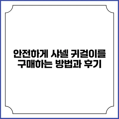 안전하게 샤넬 귀걸이를 구매하는 방법과 후기