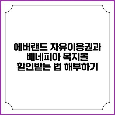에버랜드 자유이용권과 베네피아 복지몰 할인받는 법 해부하기