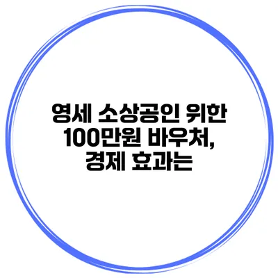 영세 소상공인 위한 100만원 바우처, 경제 효과는?