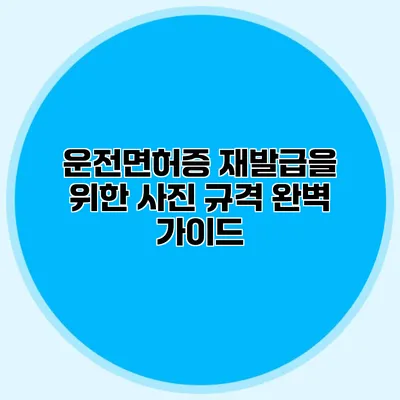 운전면허증 재발급을 위한 사진 규격 완벽 가이드