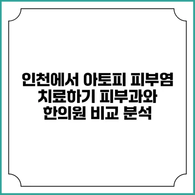 인천에서 아토피 피부염 치료하기: 피부과와 한의원 비교 분석