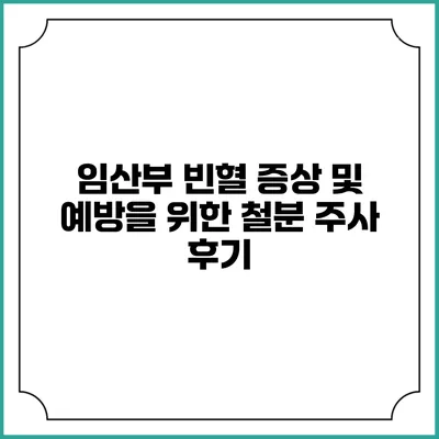 임산부 빈혈 증상 및 예방을 위한 철분 주사 후기