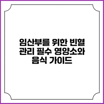임산부를 위한 빈혈 관리 필수 영양소와 음식 가이드