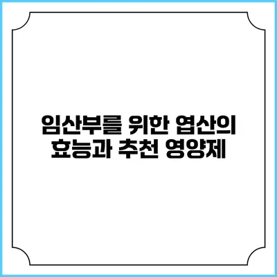 임산부를 위한 엽산의 효능과 추천 영양제