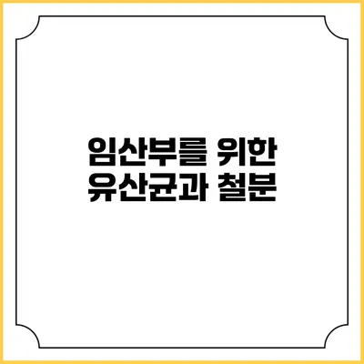 임산부를 위한 유산균과 철분