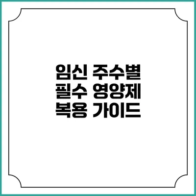 임신 주수별 필수 영양제 복용 가이드