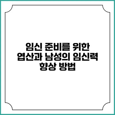 임신 준비를 위한 엽산과 남성의 임신력 향상 방법