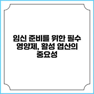 임신 준비를 위한 필수 영양제, 활성 엽산의 중요성